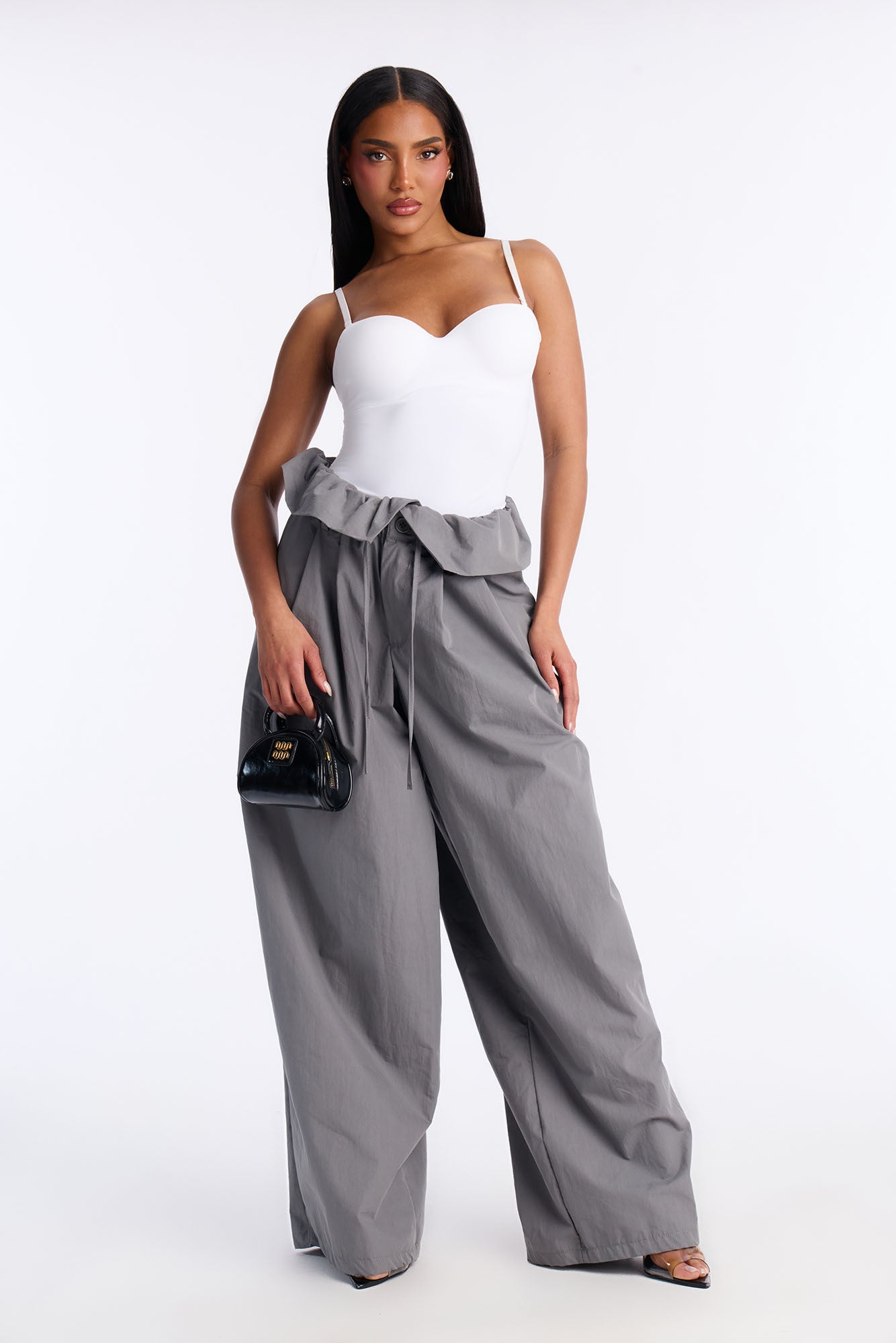 Mini Me Faux Leather Satchel Bag - Black