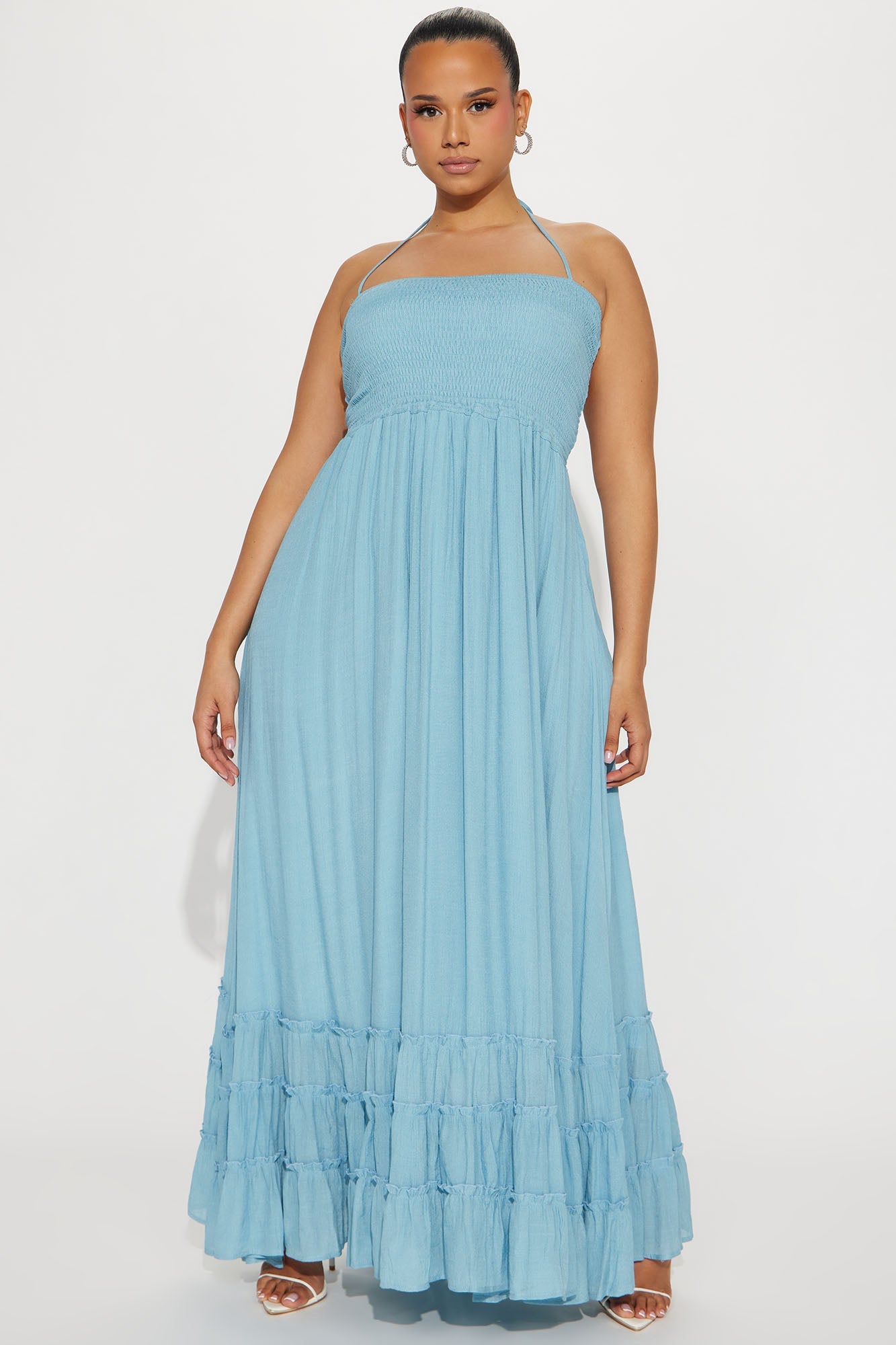 Hayley Halter Maxi Dress - Blue