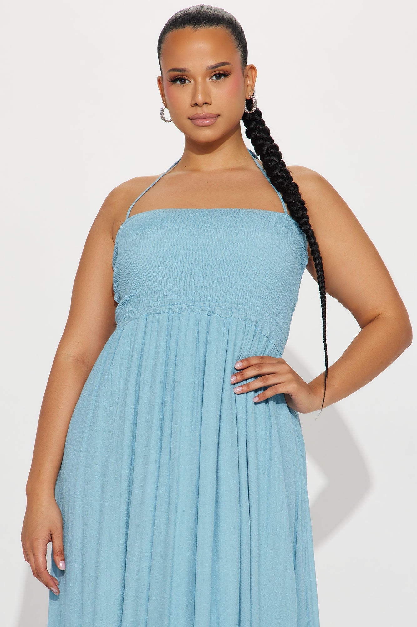 Hayley Halter Maxi Dress - Blue