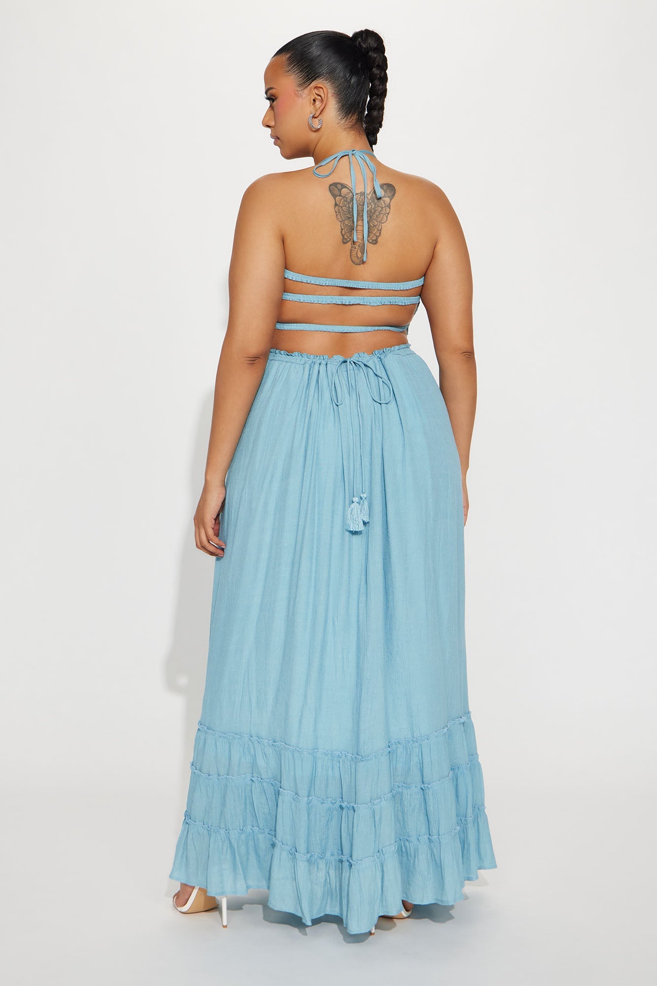 Hayley Halter Maxi Dress - Blue
