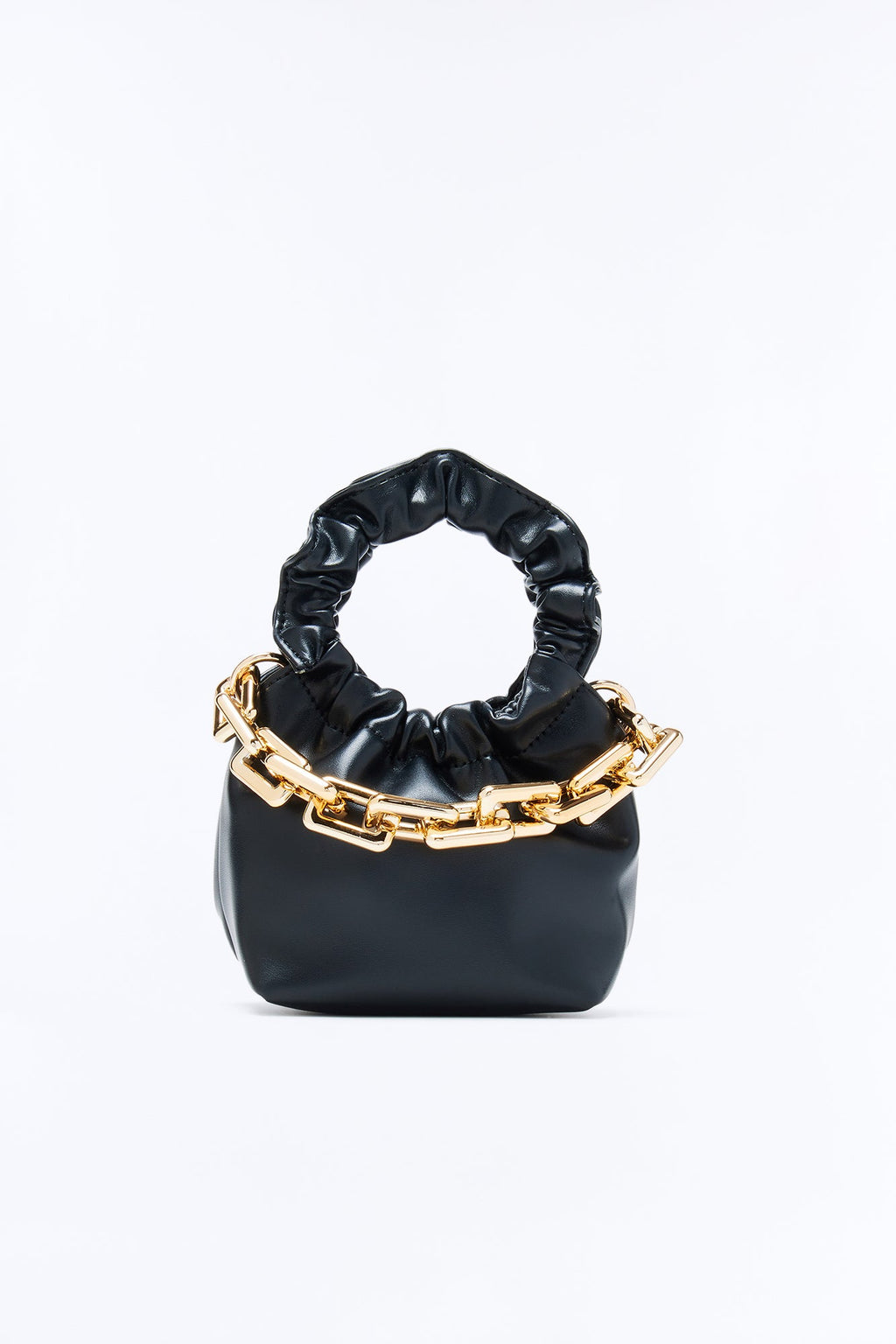 Just Mine Faux Leather Satchel Bag - Black