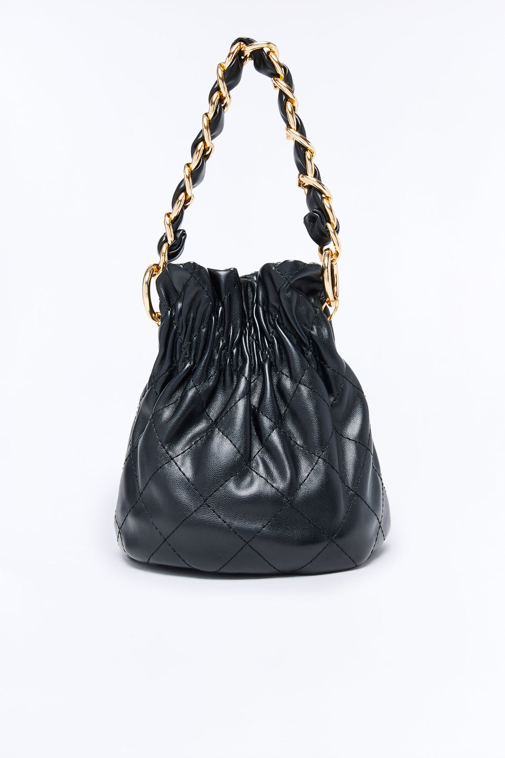 No Space For Your BS Quilted Bucket Bag - Black