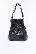No Space For Your BS Quilted Bucket Bag - Black
