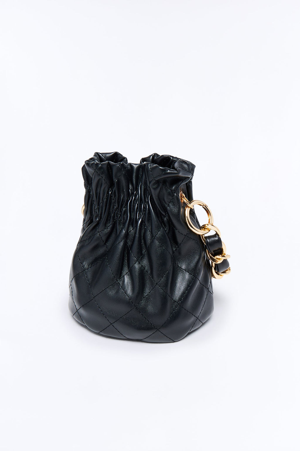No Space For Your BS Quilted Bucket Bag - Black