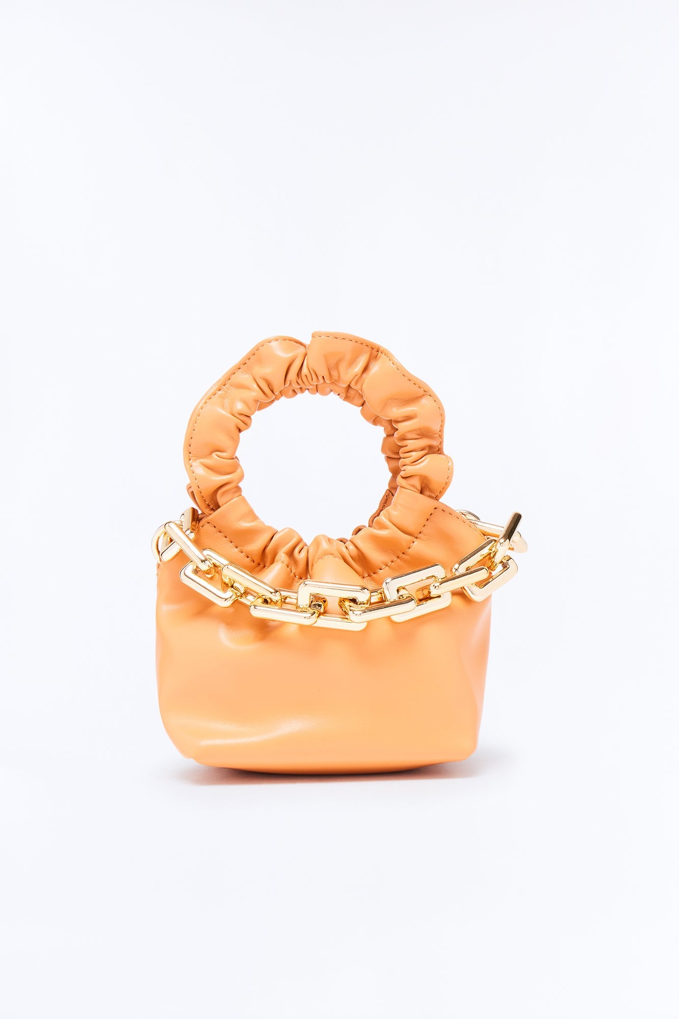 Just Mine Faux Leather Satchel Bag - Peach