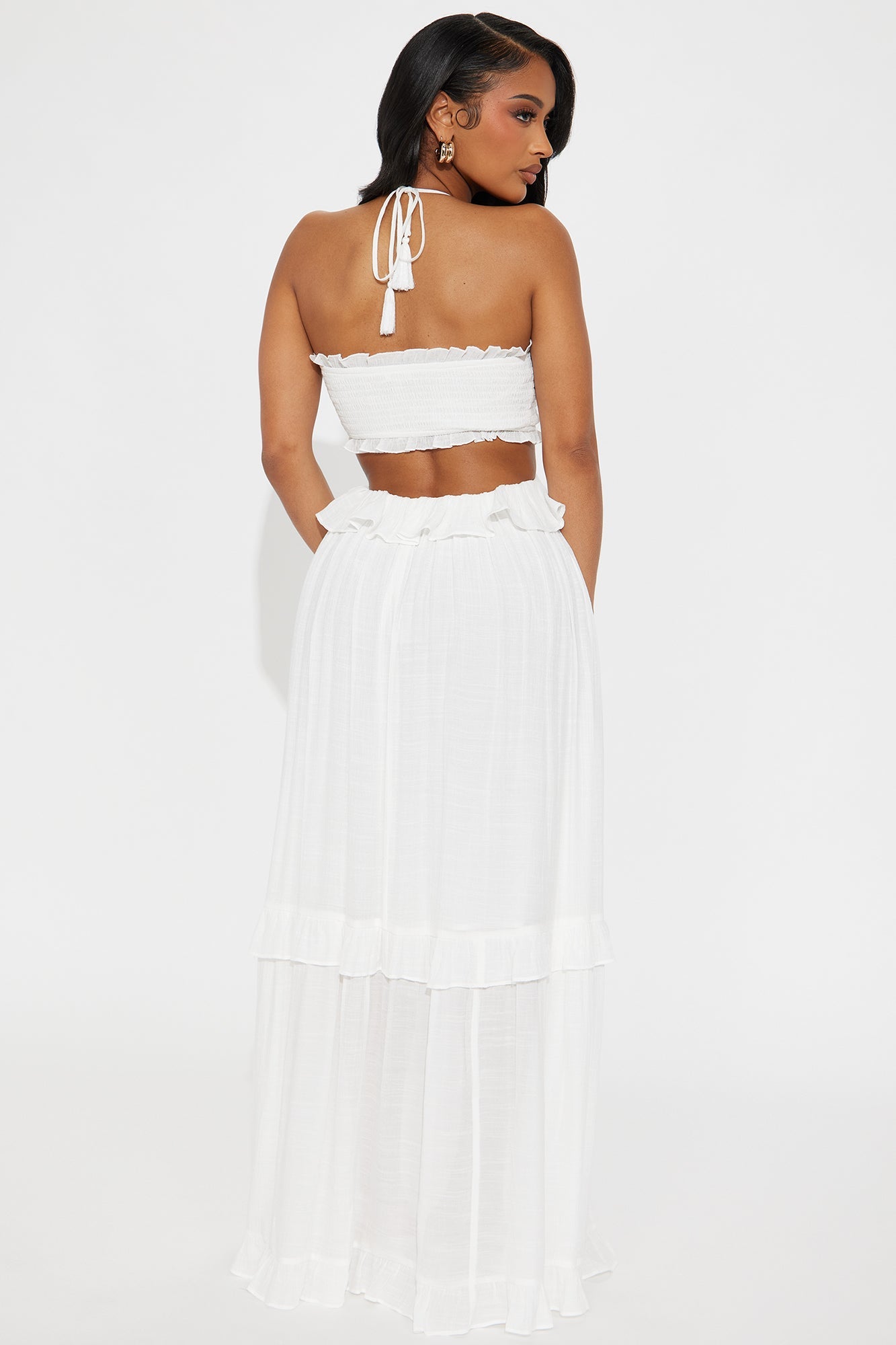 Solana Gauze Maxi Dress - White