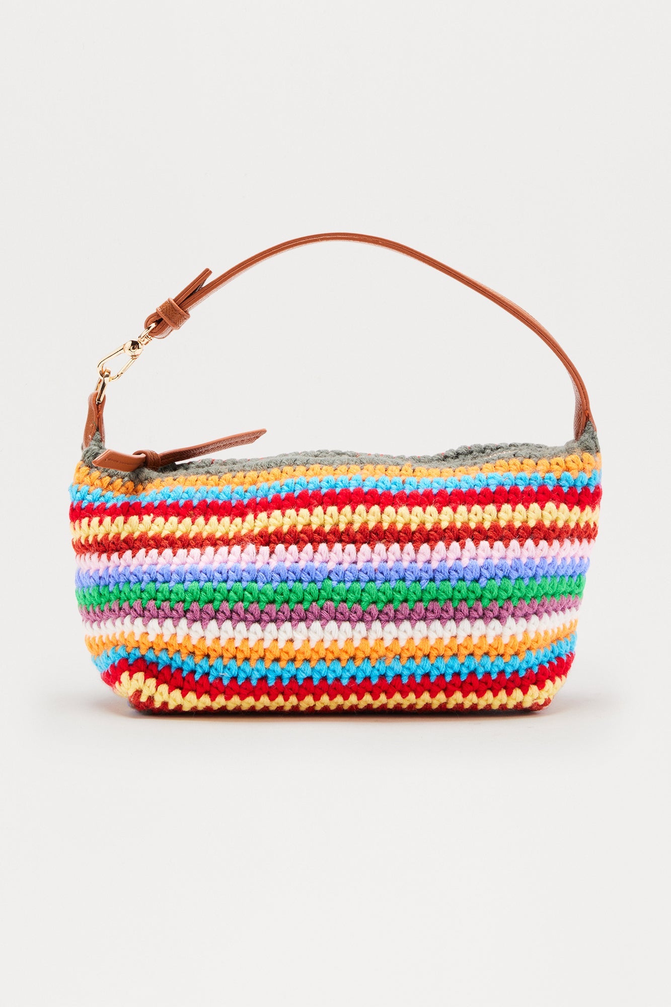 Still On My Mind Crochet Striped Shoulder Bag - Multi Color