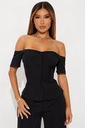 Where To Next Off Shoulder Blouse - Black