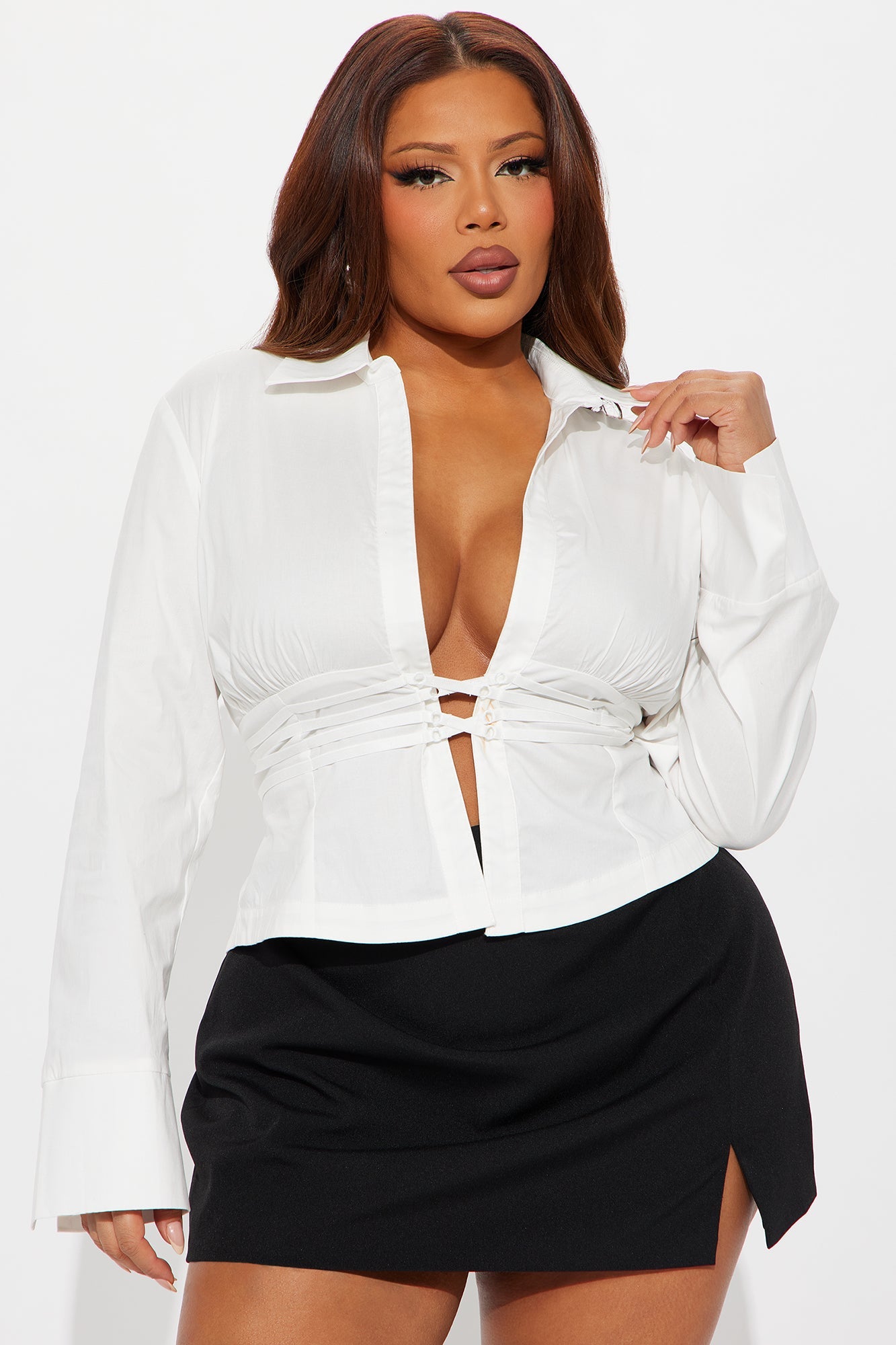 One Of A Kind Poplin Blouse - White