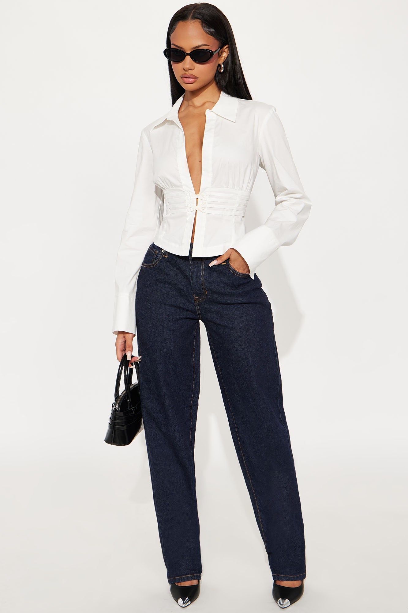 One Of A Kind Poplin Blouse - White