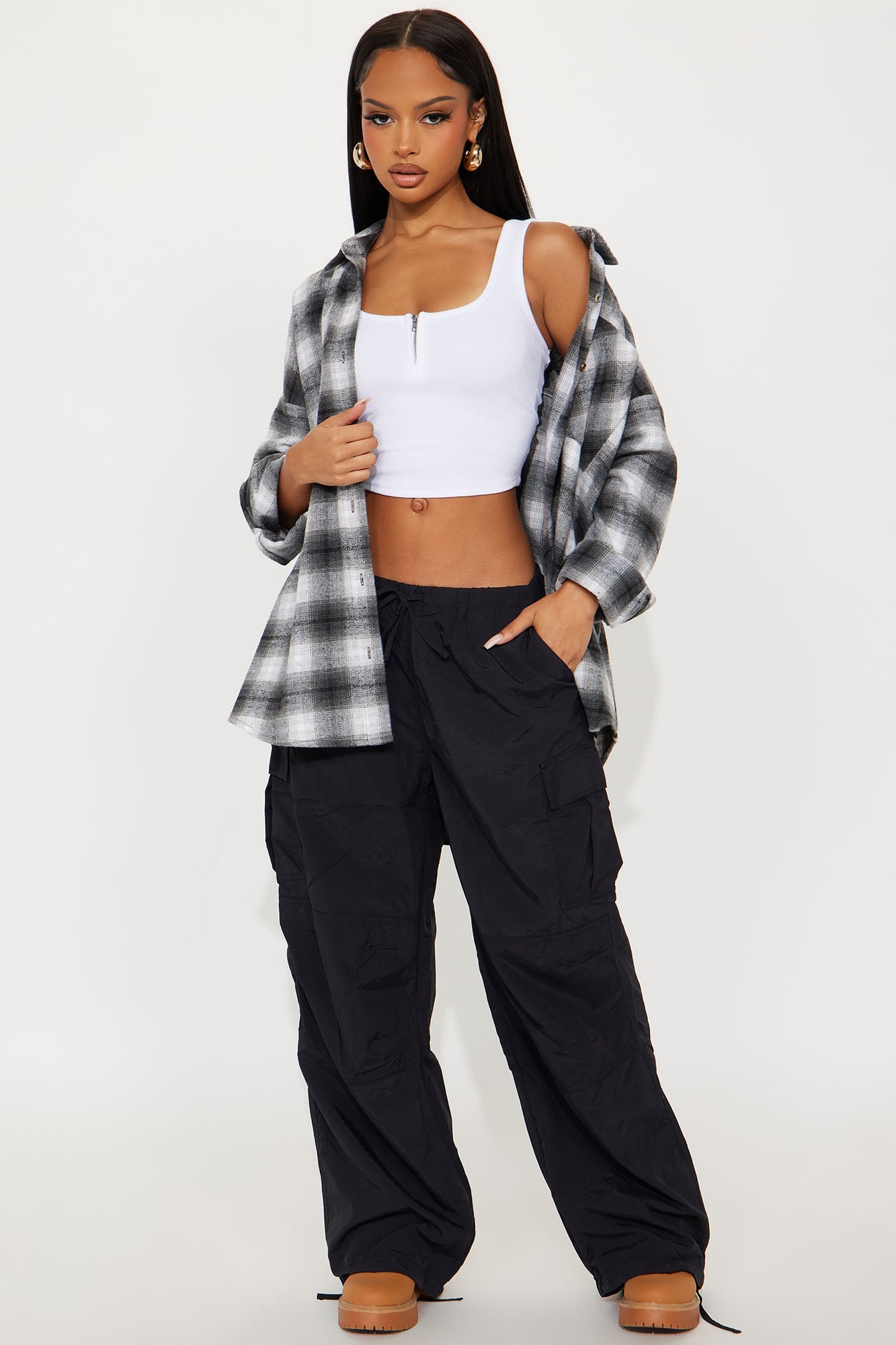 Kimberlee Plaid Shirt - Black/combo
