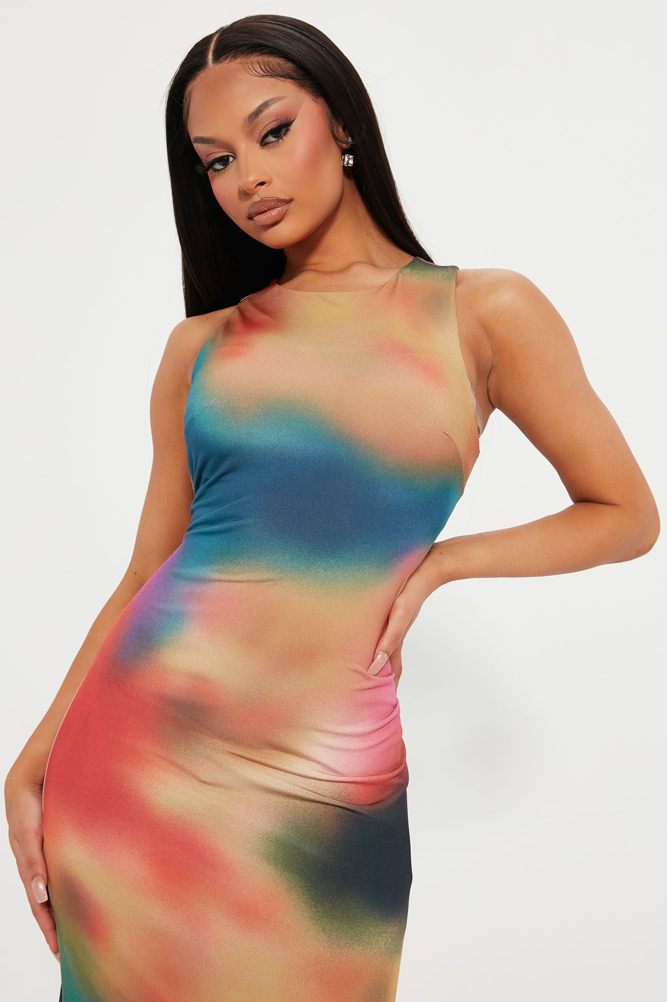 California Coastline Maxi Dress - Multi Color