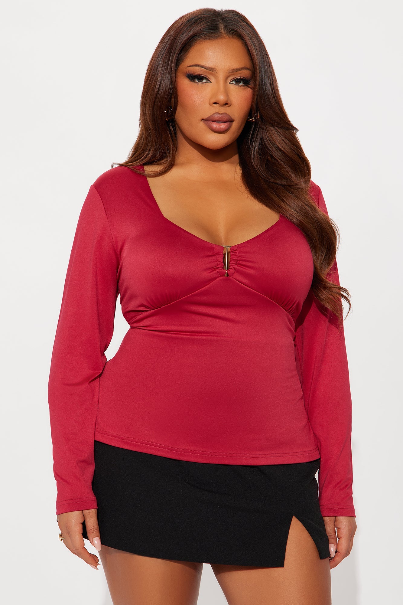 Miley Long Sleeve Top - Red