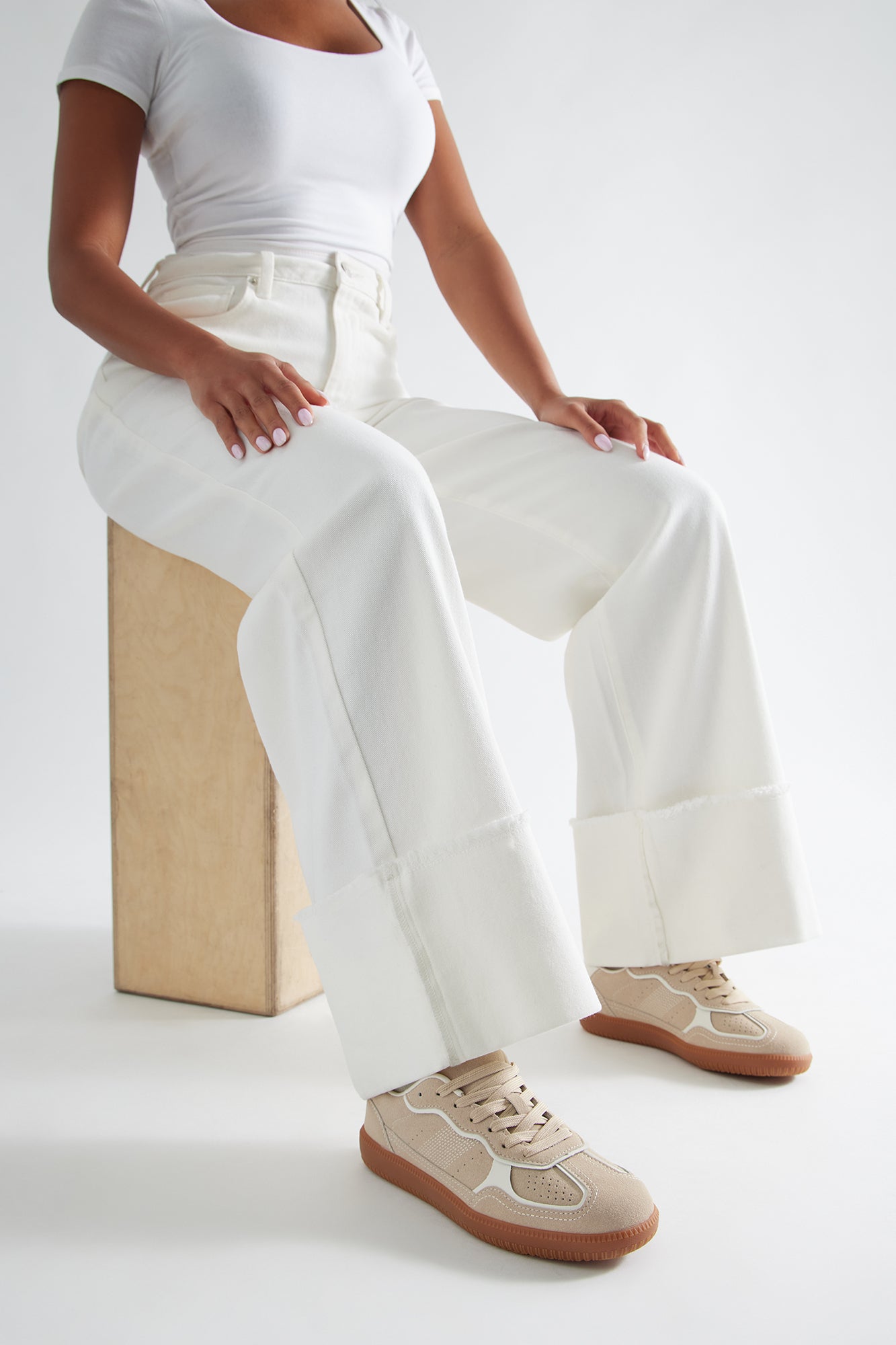 Polo Lace Up Sneakers - Beige