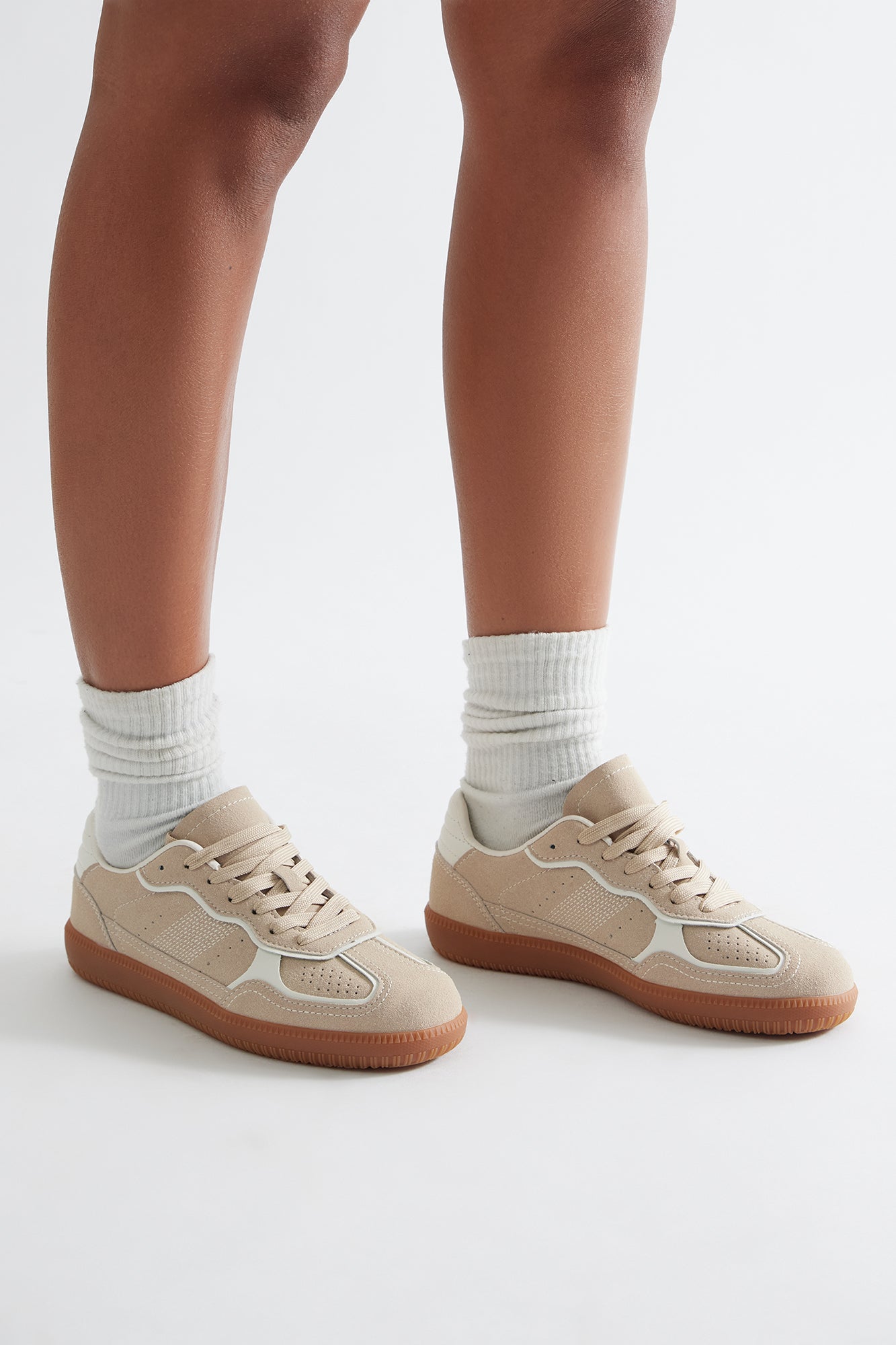 Polo Lace Up Sneakers - Beige