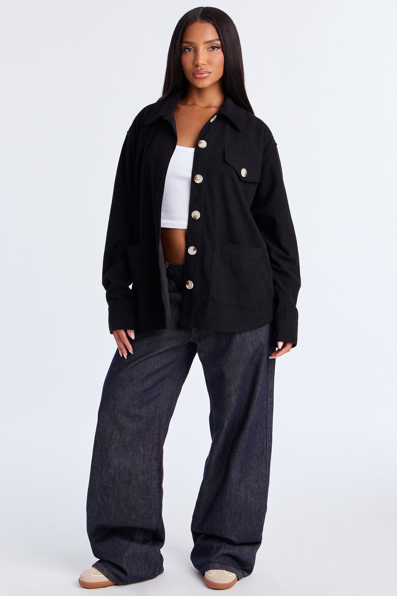 Feel No Ways Corduroy Shirt - Black