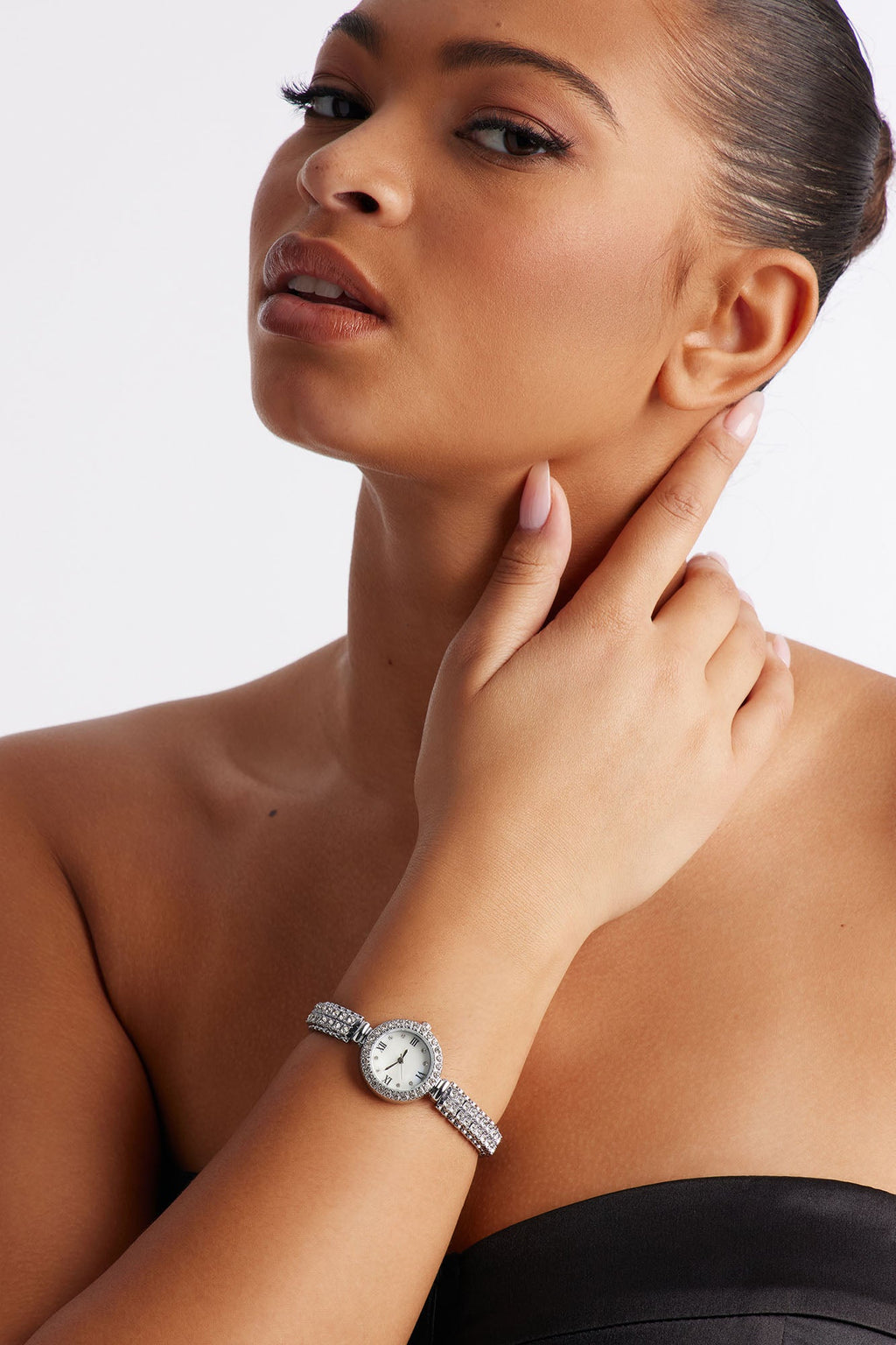 Diamond Hour Metal Watch - Silver