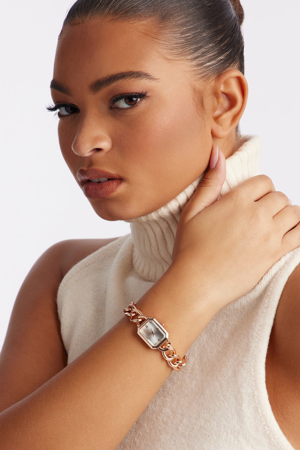 Radiant Link Metal Watch - Rose Gold