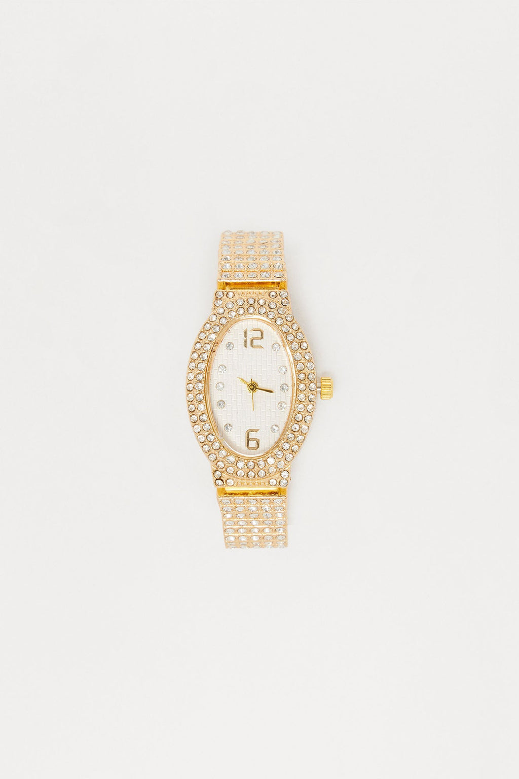 Time Will Tell Rhinestone Watch - Gold