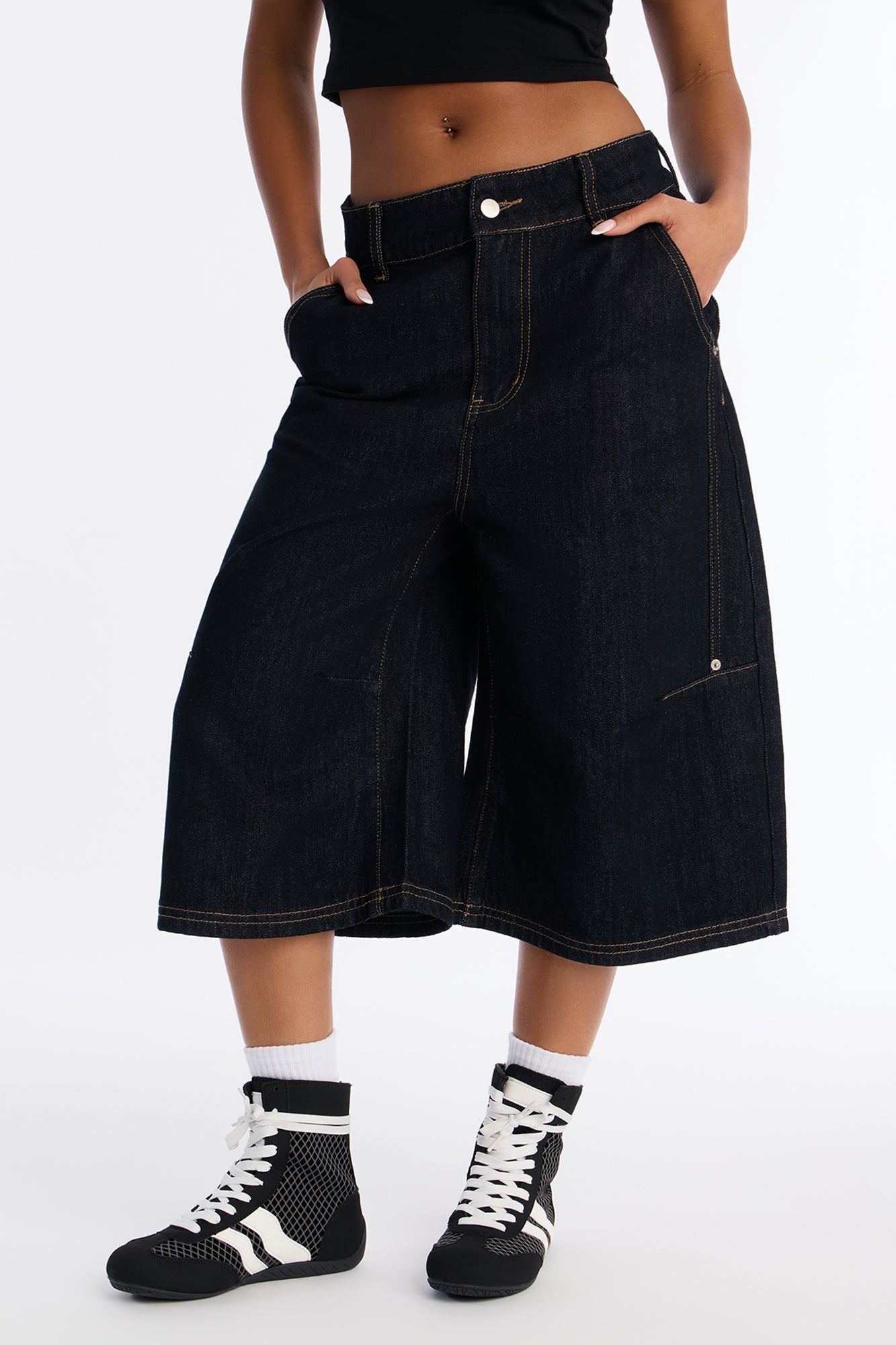 Killian Fishnet High Top Sneakers - Black