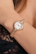 Essential Rhinestone Metal Watch - Rose Gold