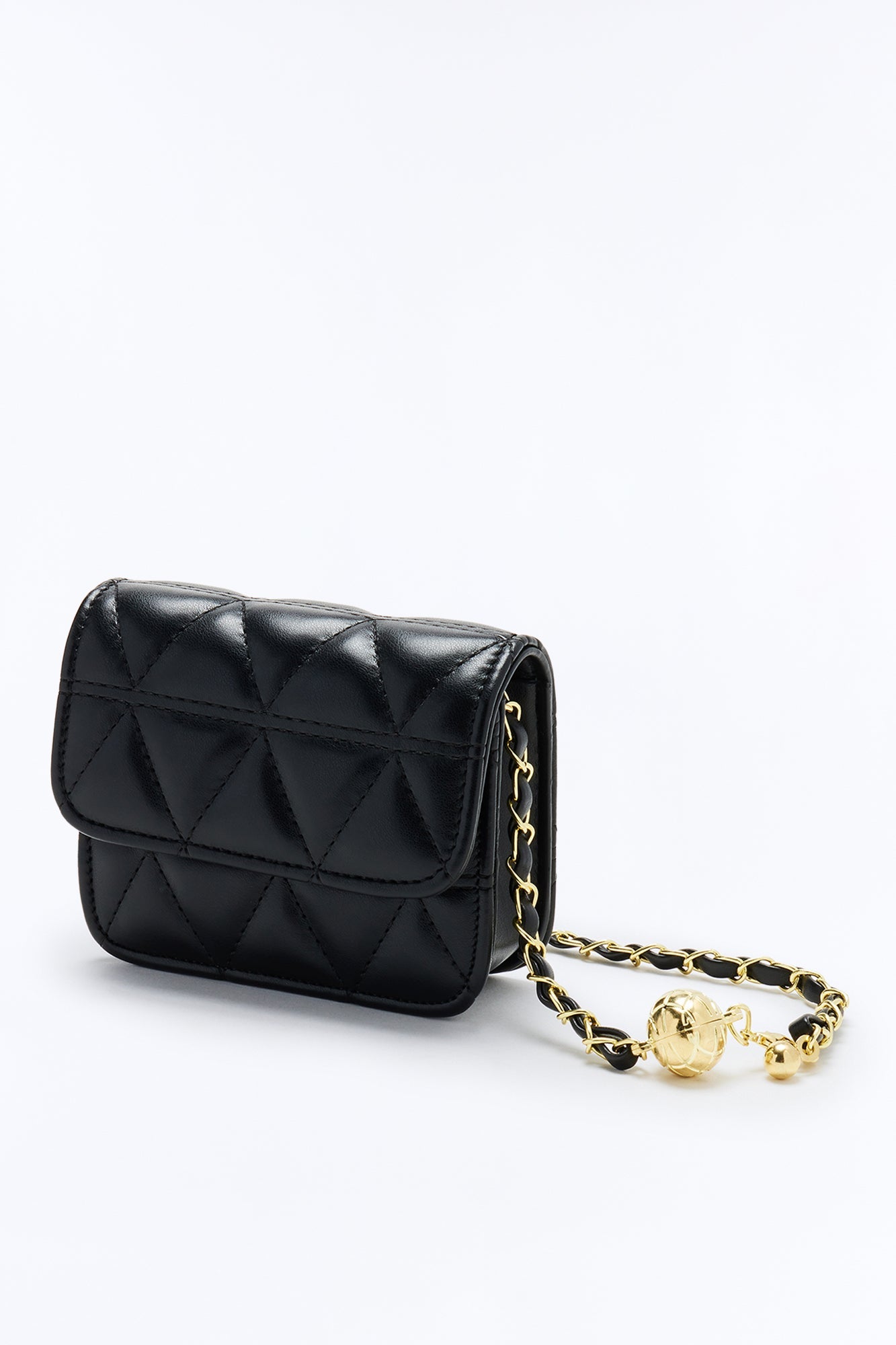 Don't Need Much Mini Faux Leather Crossbody Bag - Black