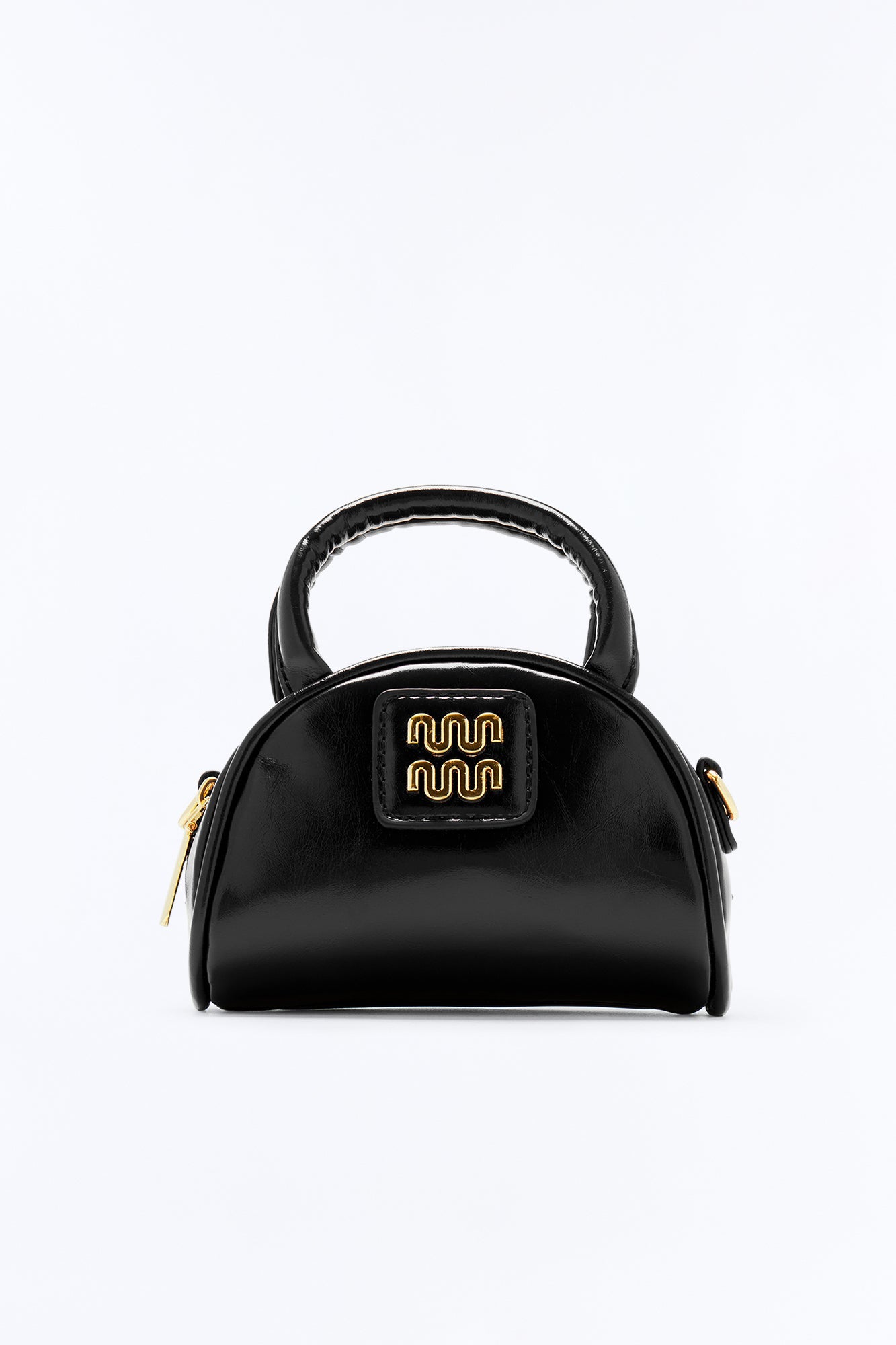 Mini Me Faux Leather Satchel Bag - Black