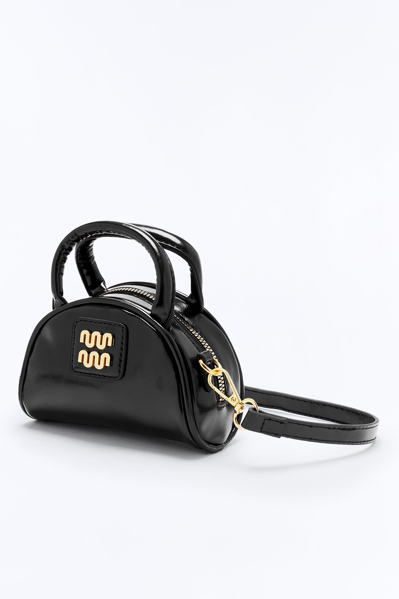 Mini Me Faux Leather Satchel Bag - Black