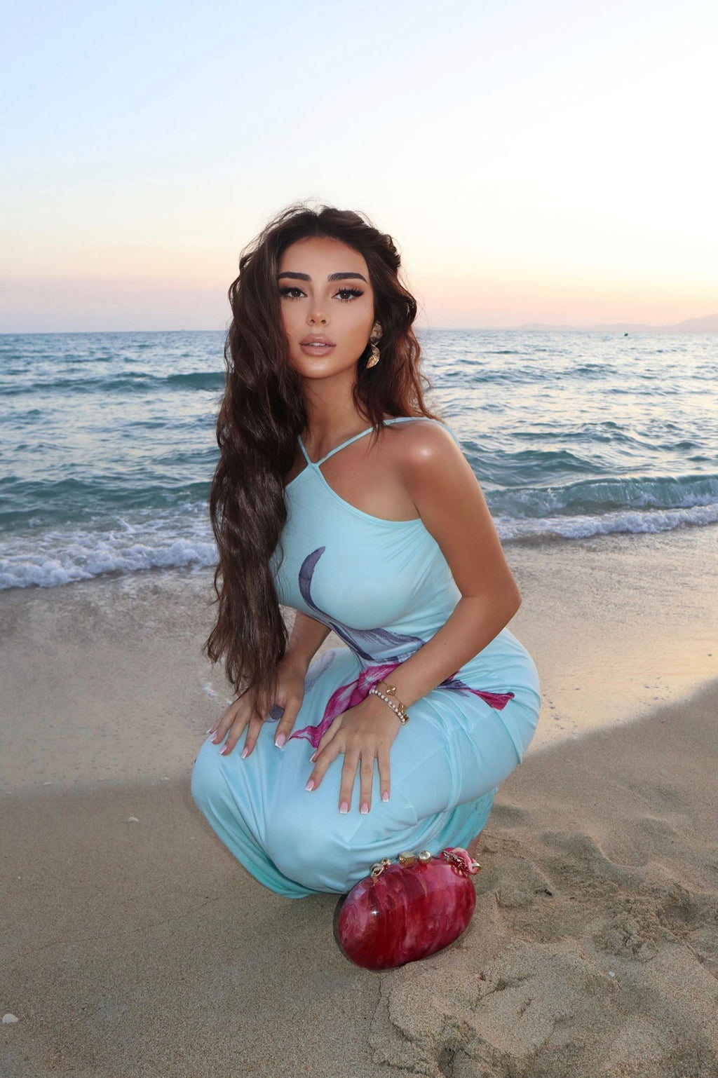 Majestic Swirl Clutch - Pink/combo