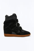 Steve Madden Mavis Suede Wedge Sneakers - Black