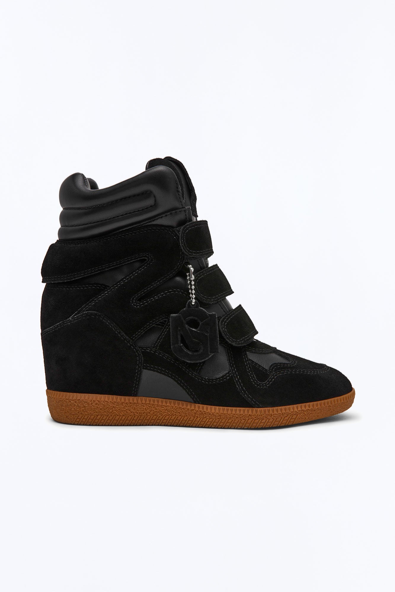Steve Madden Mavis Suede Wedge Sneakers - Black